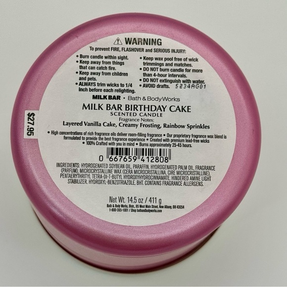 Bath & Body Works Milk Bar Birthday Cake Candle 3 Wick Candle NWT - Picture 7 of 8